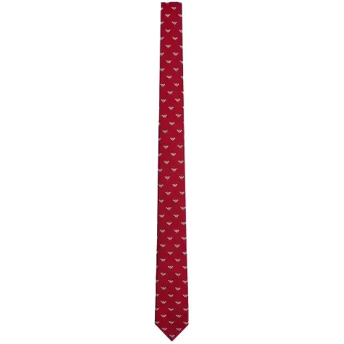 Eagle Silk Tie All Over , male, Sizes: ONE SIZE - Emporio Armani - Modalova