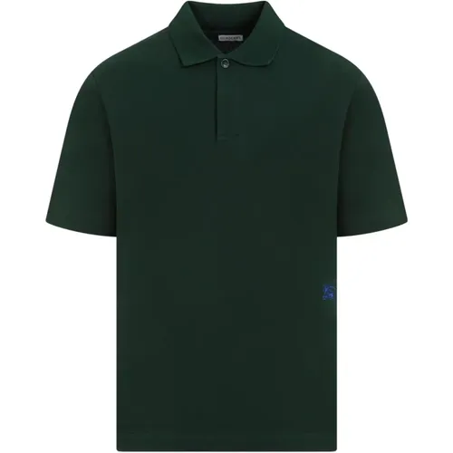 Grünes Baumwoll-Poloshirt , Herren, Größe: S - Burberry - Modalova
