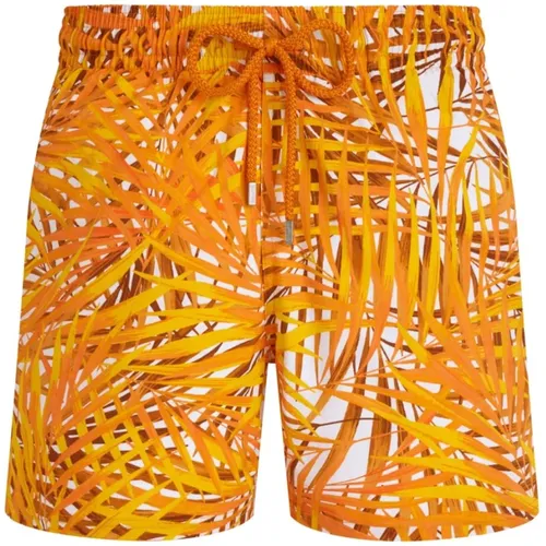 Kurze Palm Leaves Stretch-Badeshorts für Herren , Herren, Größe: XS - Vilebrequin - Modalova