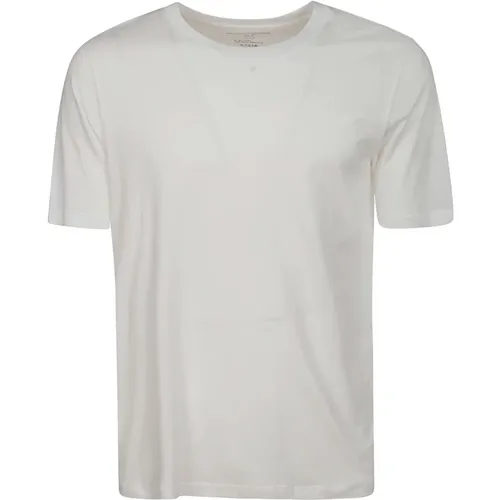 Weiße Halbärmelige Lyocell T-Shirt , Herren, Größe: L - majestic filatures - Modalova