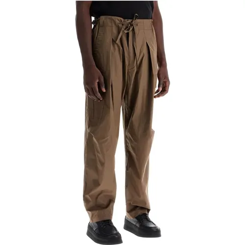 Fluid construction cargo pants with drawstrings , male, Sizes: 2XS - Isabel marant - Modalova