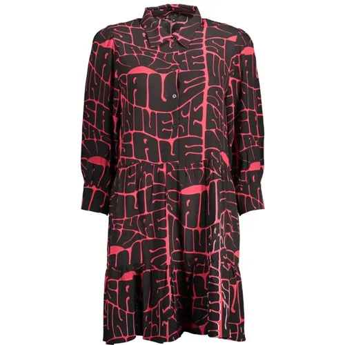 Elegant Long-Sleeved Dress with Italian Collar , female, Sizes: M - Desigual - Modalova