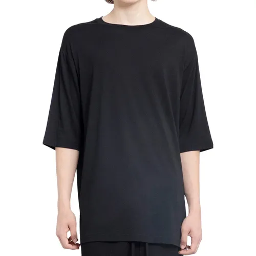 T-Shirts,Cremefarbenes Oversize Modal Baumwoll T-Shirt,Oversized Schwarzes Baumwoll-Modal-T-Shirt - Thom Krom - Modalova
