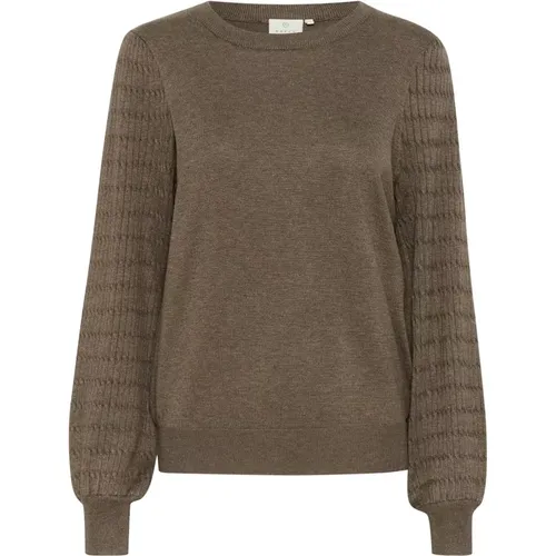 Braun Melange Strickpullover Kaffe - Kaffe - Modalova