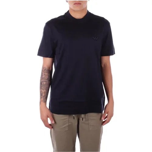 Blau Logo Front T-shirt - Emporio Armani - Modalova