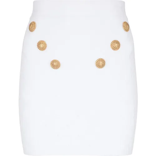Button knit skirt , female, Sizes: M, XS, S - Balmain - Modalova