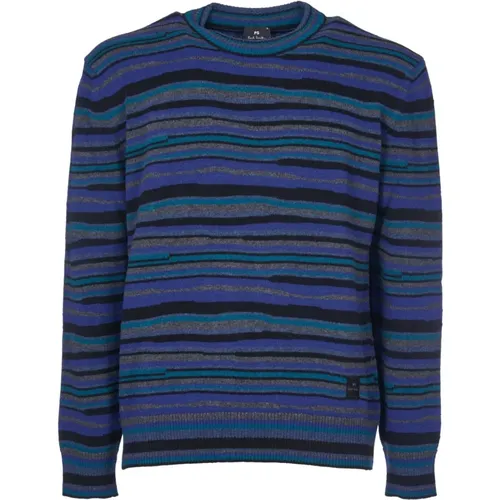 Gestreifter Rundhals Wollpullover , Herren, Größe: S - PS By Paul Smith - Modalova