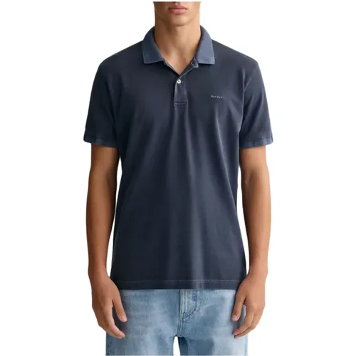 Sunfaded Pique Rugger Shirt , male, Sizes: XL, 5XL, 2XL, L, 3XL, 4XL, S - Gant - Modalova