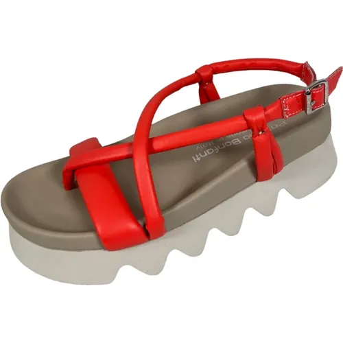 Orange Flat Sandals with Crossed Straps , female, Sizes: 3 UK - Patrizia Bonfanti - Modalova