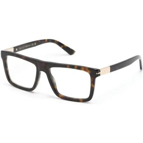 Braun/Havanna Optische Brille , Herren, Größe: 56 MM - Gucci - Modalova