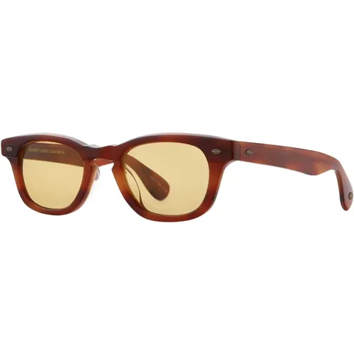 Vintage Burnt Tortoise/Light Yellow Sunglasses , unisex, Sizes: 46 MM - Garrett Leight - Modalova