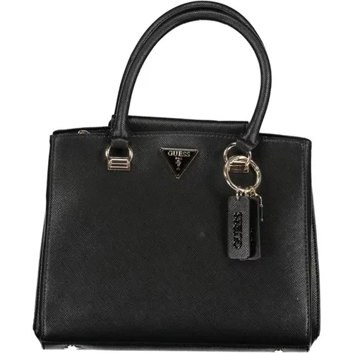 Schwarze Handtasche mit mehreren Fächern , Damen, Größe: ONE Size - Guess - Modalova