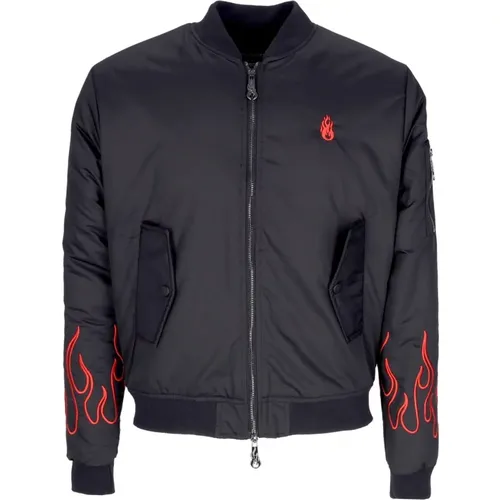 Flames Embroidered Bomber Jacket /Red , male, Sizes: L, M - Vision OF Super - Modalova