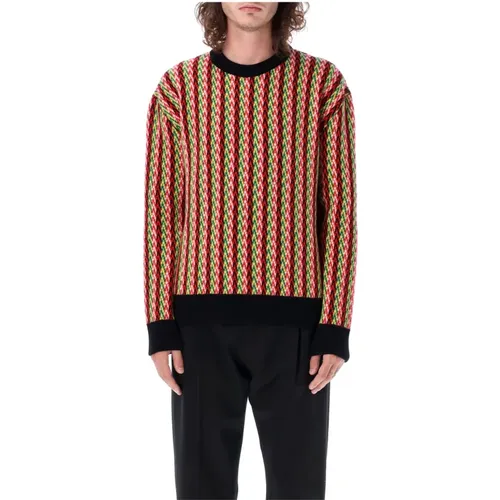 Chevron Knit Sweater Aw23 , male, Sizes: M, L - Lanvin - Modalova