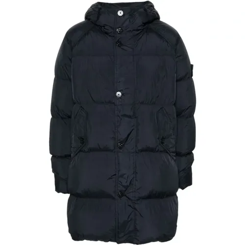 Down-Filled Hooded Coat , male, Sizes: M, L, XL - Stone Island - Modalova