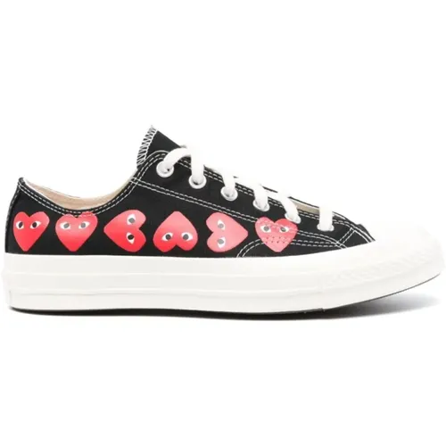 Heart Sneakers Cotton Low Lace , unisex, Sizes: 4 UK, 3 UK, 11 UK, 8 1/2 UK, 10 UK, 9 UK, 5 1/2 UK, 5 UK, 12 UK, 8 UK, 6 UK - Comme des Garçons Play - Modalova