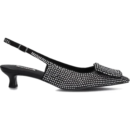 Silberne Slingbacks mit Kitten-Absatz - Bibi Lou - Modalova