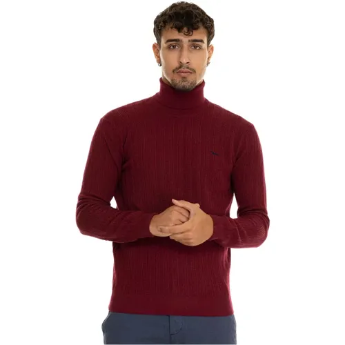 Textured Wool Turtleneck Pullover , male, Sizes: 3XL, S, L, XL, 2XL, M - Harmont & Blaine - Modalova