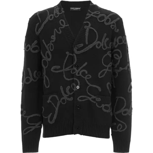 Embroidered Cardigan , male, Sizes: M, L, S - Dolce & Gabbana - Modalova