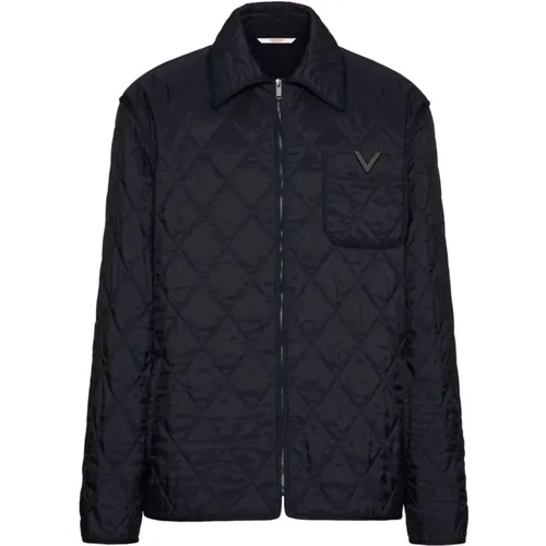 Quilted Jacket with Appliqué Logo , male, Sizes: S, M, L - Valentino - Modalova