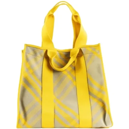 Gelbe Check Shopper XL Tote Tasche - Burberry - Modalova