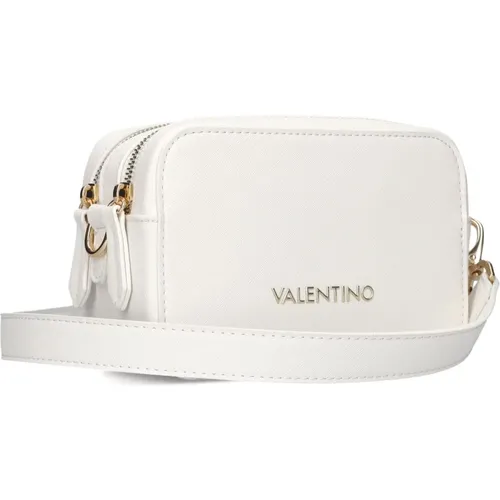 Weiße Leder Kameratasche , Damen, Größe: ONE Size - Valentino by Mario Valentino - Modalova