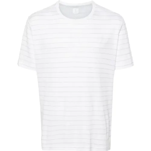 Striped Linen Cotton T-shirt , male, Sizes: L - Eleventy - Modalova