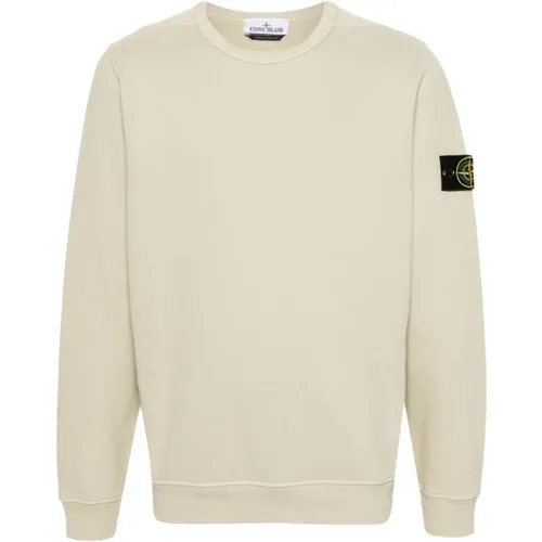 Rundhals-Sweatshirt aus beiger Baumwolle , Herren, Größe: XL - Stone Island - Modalova