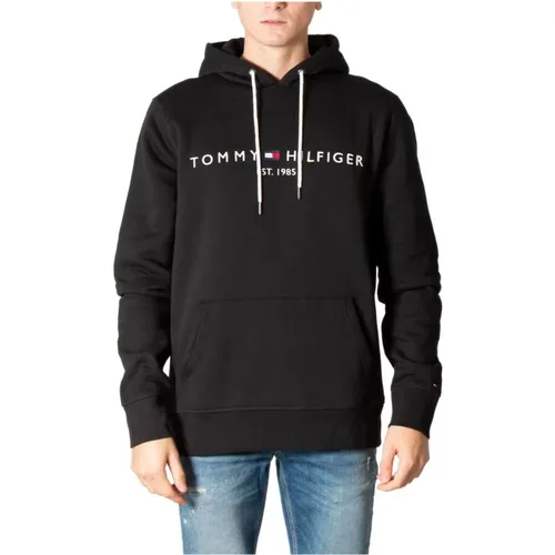 Herren Schwarzer Print Kapuzenpullover , Herren, Größe: XL - Tommy Jeans - Modalova