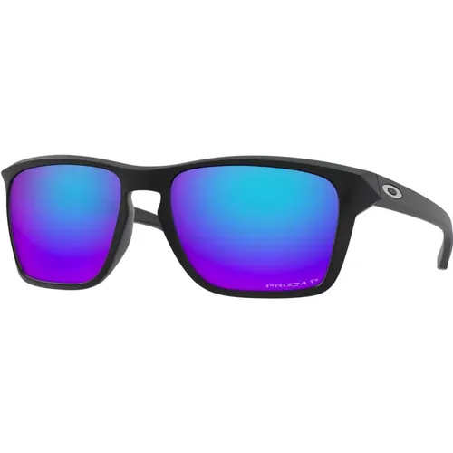 Matte Schwarze Sonnenbrille mit Prizm Sapphire Iridium , Herren, Größe: 57 MM - Oakley - Modalova