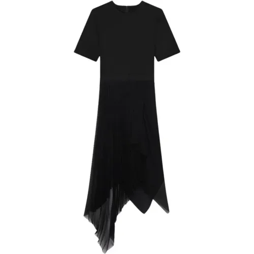 Asymmetrical Dress with Plisse and Monogram Belt , female, Sizes: M - Givenchy - Modalova