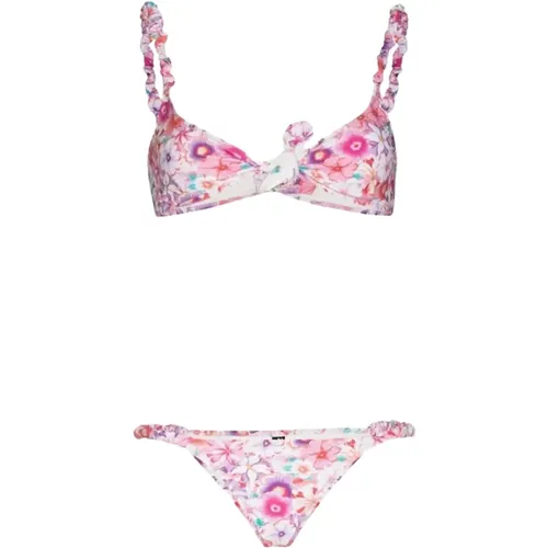 Floral Bikini Set with Soft Cups , female, Sizes: L - Reina Olga - Modalova