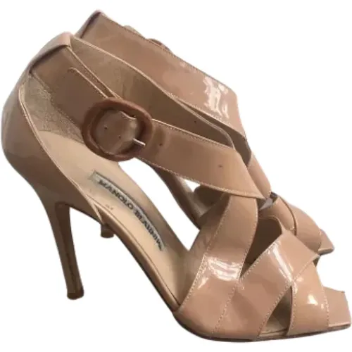 Pre-owned Leather sandals , female, Sizes: 3 1/2 UK - Manolo Blahnik Pre-owned - Modalova