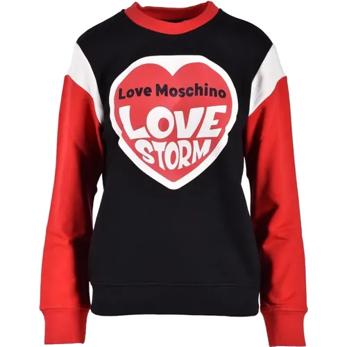 Schwarzer Sweatshirt für Frauen , Damen, Größe: M - Love Moschino - Modalova