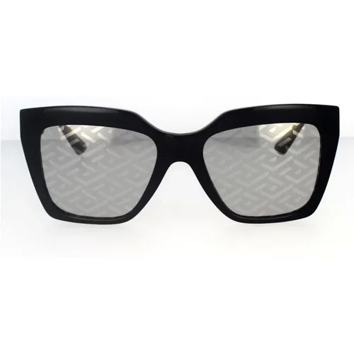 Quadratische Sonnenbrille mit silberner Monogramm-Linse - Versace - Modalova