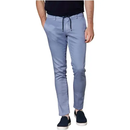 Extra Slim Baumwolle Leinen Jogger Hose , Herren, Größe: L - Mason's - Modalova