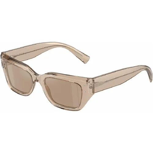 Stylische Sonnenbrille in transparentem Kamel , Damen, Größe: 52 MM - Dolce & Gabbana - Modalova
