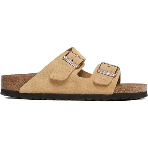 Suede Sandals with Cork Footbed , female, Sizes: 11 UK, 4 UK, 8 UK, 10 UK, 7 UK, 3 UK, 9 UK, 5 UK, 6 UK - Birkenstock - Modalova