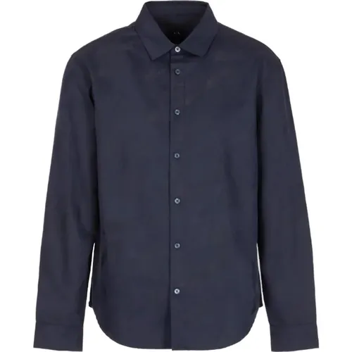 Klassisches Blaues Hemd - Armani Exchange - Modalova