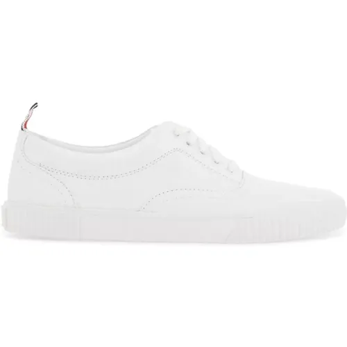 Leder Heritage Sneakers mit Dreifarbigem Zungenband , Herren, Größe: 41 EU - Thom Browne - Modalova