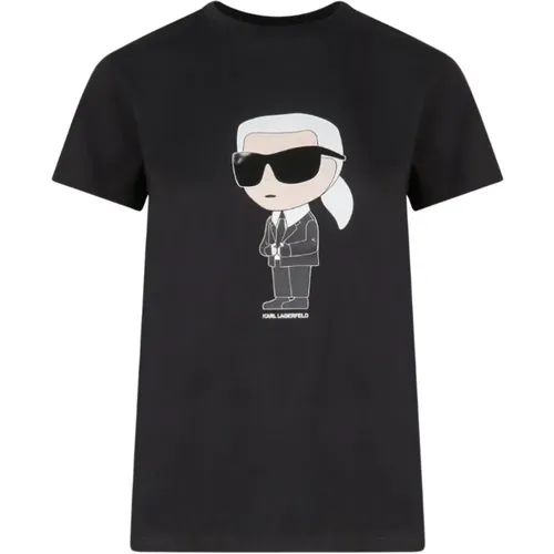 Maxi Print T-Shirt , Damen, Größe: L - Karl Lagerfeld - Modalova