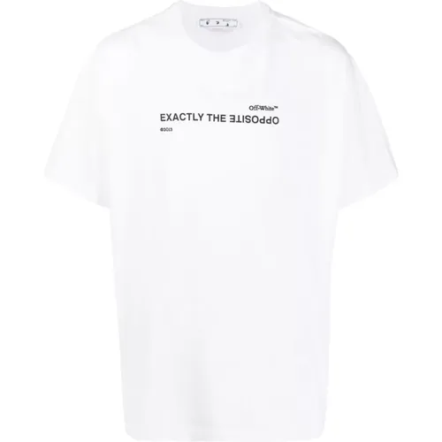 Off , Spiral Opp Over T-shirt , male, Sizes: S - Off White - Modalova