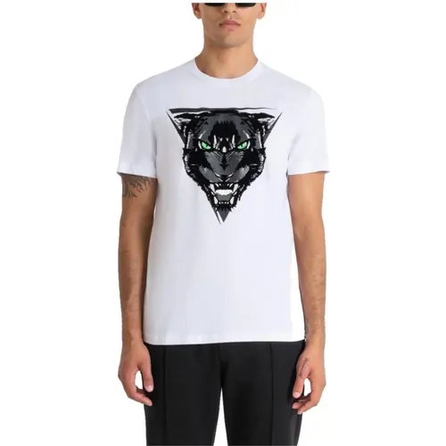 Panther Print Cotton T-shirt , male, Sizes: S, L, M - Antony Morato - Modalova