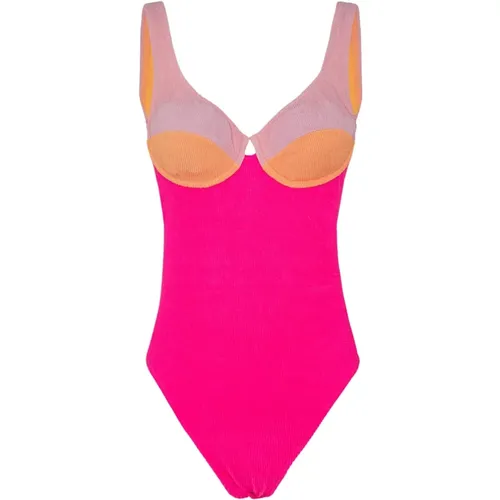 Geprägter Monokini mit Bügel , Damen, Größe: M - Me-Fui - Modalova