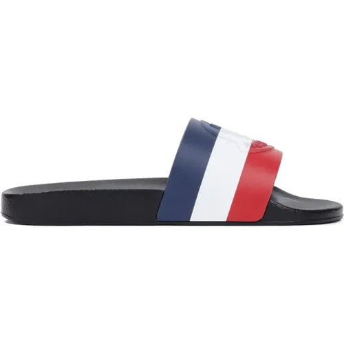 Grey Slides Shoes Wide Band , male, Sizes: 7 UK, 6 UK - Moncler - Modalova