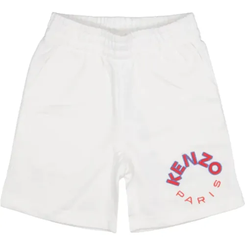 Weiße Bermuda-Shorts mit Logo-Stickerei - Kenzo - Modalova