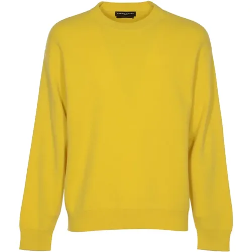 Gelbe Sweaters mit Paricollo Punto Piquet , Herren, Größe: L - Daniele Fiesoli - Modalova