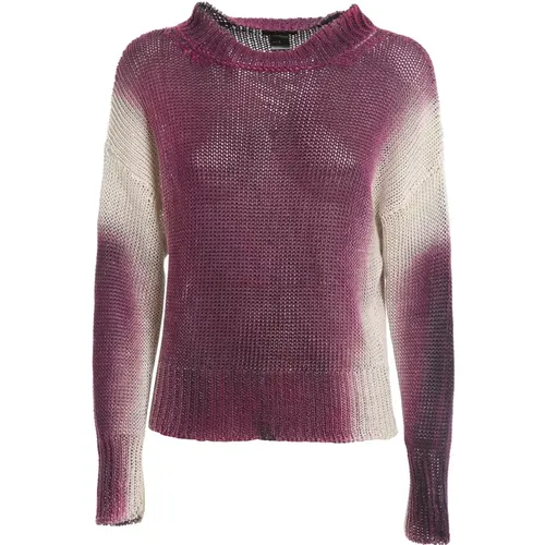 Linen Jacquard Crewneck Sweater , female, Sizes: M - Avant Toi - Modalova