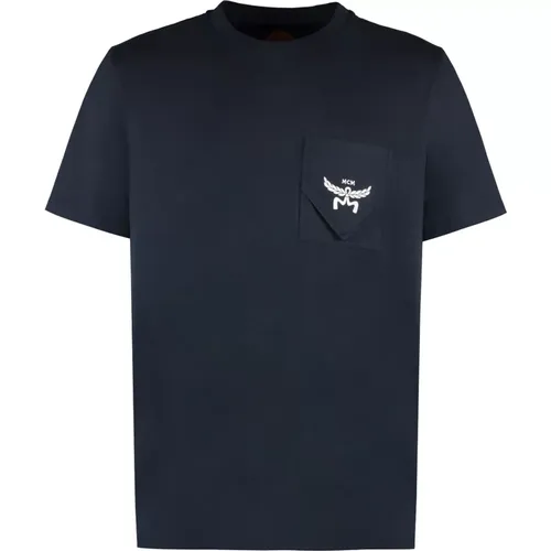 Baumwoll Logo T-Shirt , Herren, Größe: M - MCM - Modalova