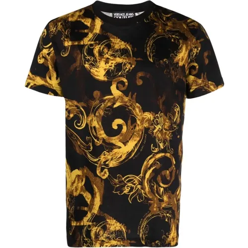 Schwarze T-Shirts Polos für Männer , Herren, Größe: S - Versace Jeans Couture - Modalova